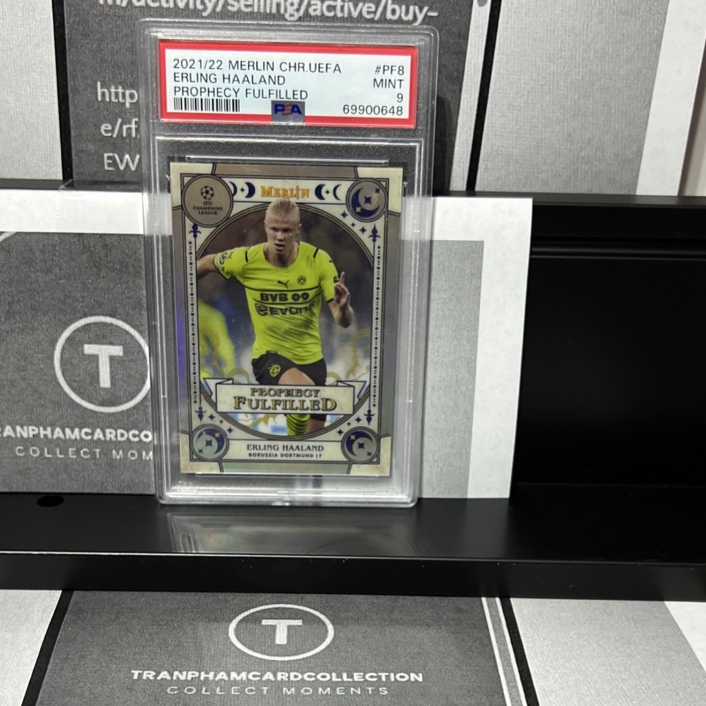 Topps 2021-22 Merlin Chrome Prophecy Fulfilled #PF-8 Haaland Dortmund PSA 9